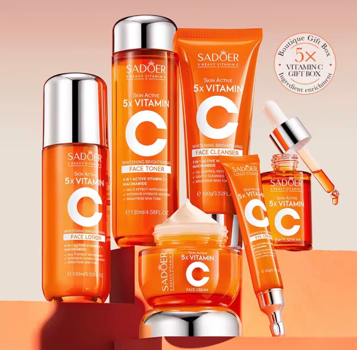 SADOER Vitamin C skincare bottles